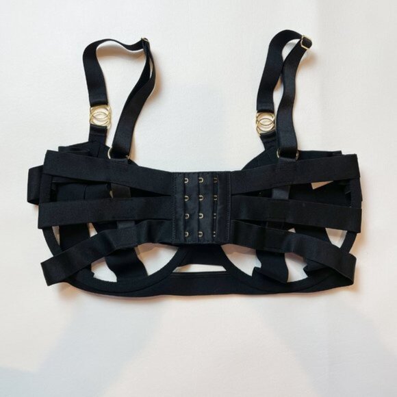 NWOT Victoria's Secret Bra 34DDD Unlined Balconet Strappy Banded Black B1429 - Picture 3 of 8